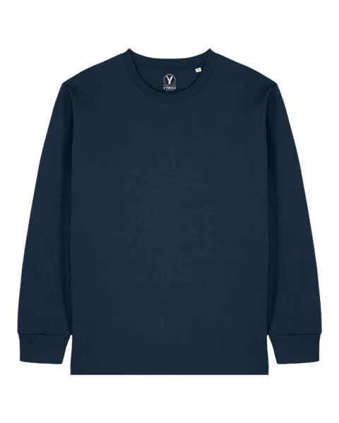 YTWOO YTWOO Schweres Unisex Basic Langarmshirt aus 100% Biobaumwolle, Navyblau, – Produktbild 1 von 3