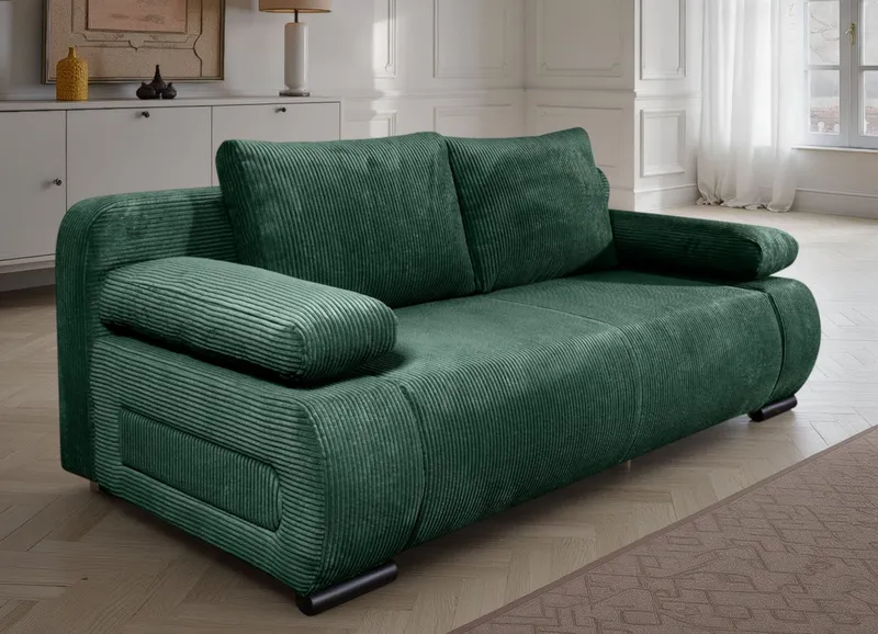COLLECTION AB Schlafsofa Moritz B: 200 cm, Liegefl. 142x200 cm, Gästebettfunktion, frei stellbar, Wohnkomfort, Grün, – Produktbild 2 von 5