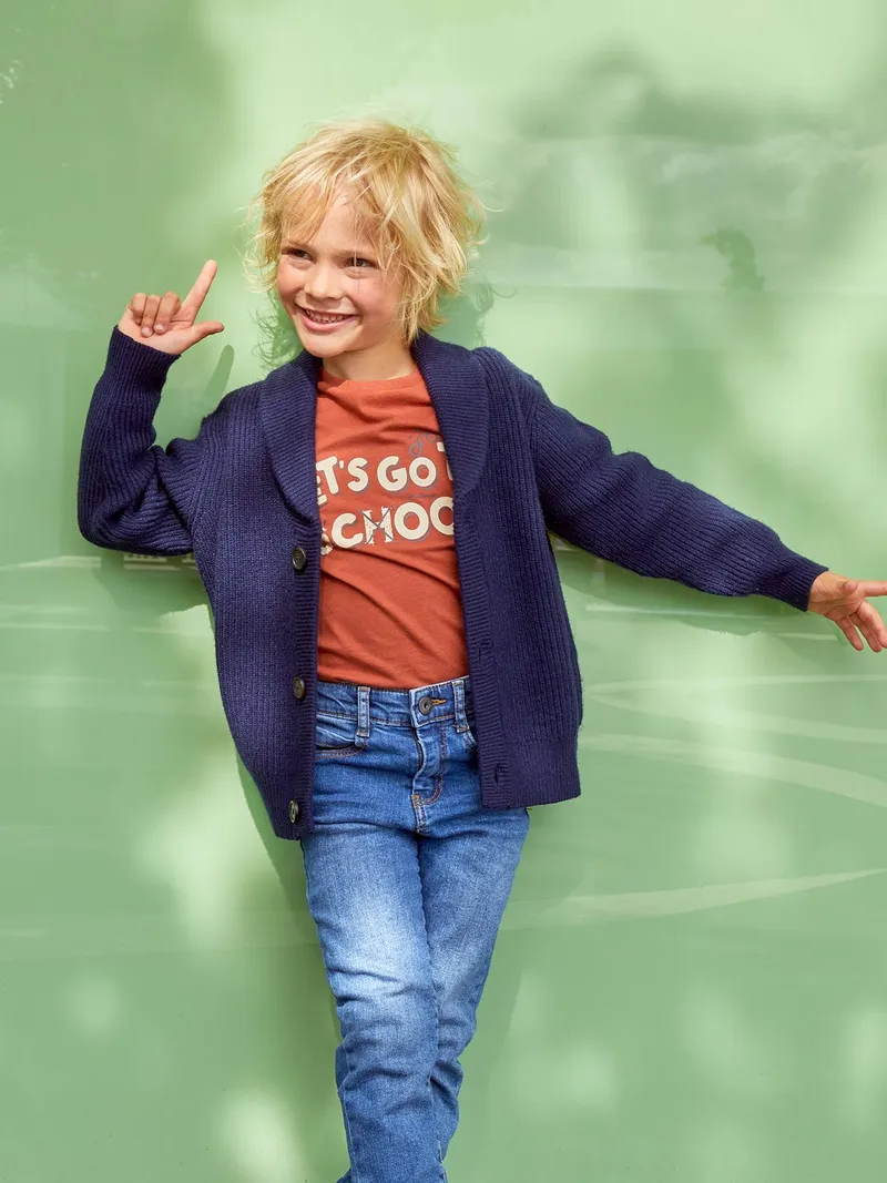 Vertbaudet Jungen Strickjacke, Marine, – Produktbild 3 von 3