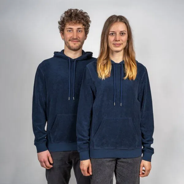 LANGBRETT LANGBRETT frottee hoodie | unisex, Dunkelblau (blau), – Produktbild 1 von 3