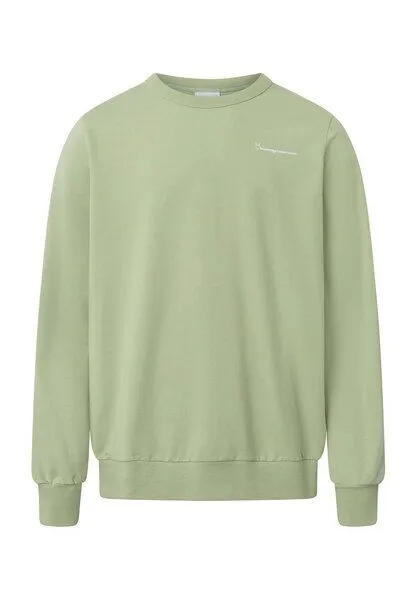 KnowledgeCotton Apparel KnowledgeCotton Apparel Sweatshirt Crew neck trademark sweat - aus Bio-Baumwollmix, Grün (swamp), – Produktbild 2 von 4