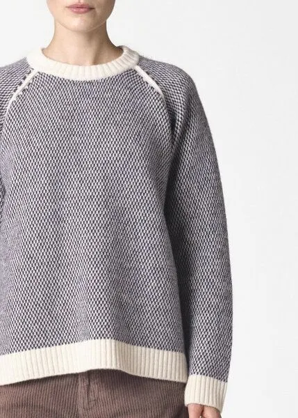 Klitmøller Collective Klitmøller Collective Kate Merino-Strick-Pullover, Wollweiß-blau, – Produktbild 4 von 4