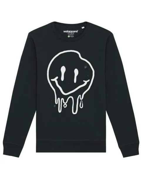 watapparel watapparel Sweatshirt Unisex Smiley, Black, – Produktbild 1 von 3