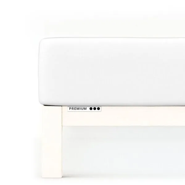 Schlafgut Schlafgut Spannbettlaken Premium - 95% Bio-Makobaumwolle, 5% Elasthan - Matratzenhöhe von 18-35cm, Full white, – Produktbild 1 von 7