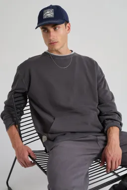 Trendsplant Trendsplant Herren vegan Sweatshirt Von Factory Oversize Farbe Forged Iron Grey – Produktbild 1 von 1