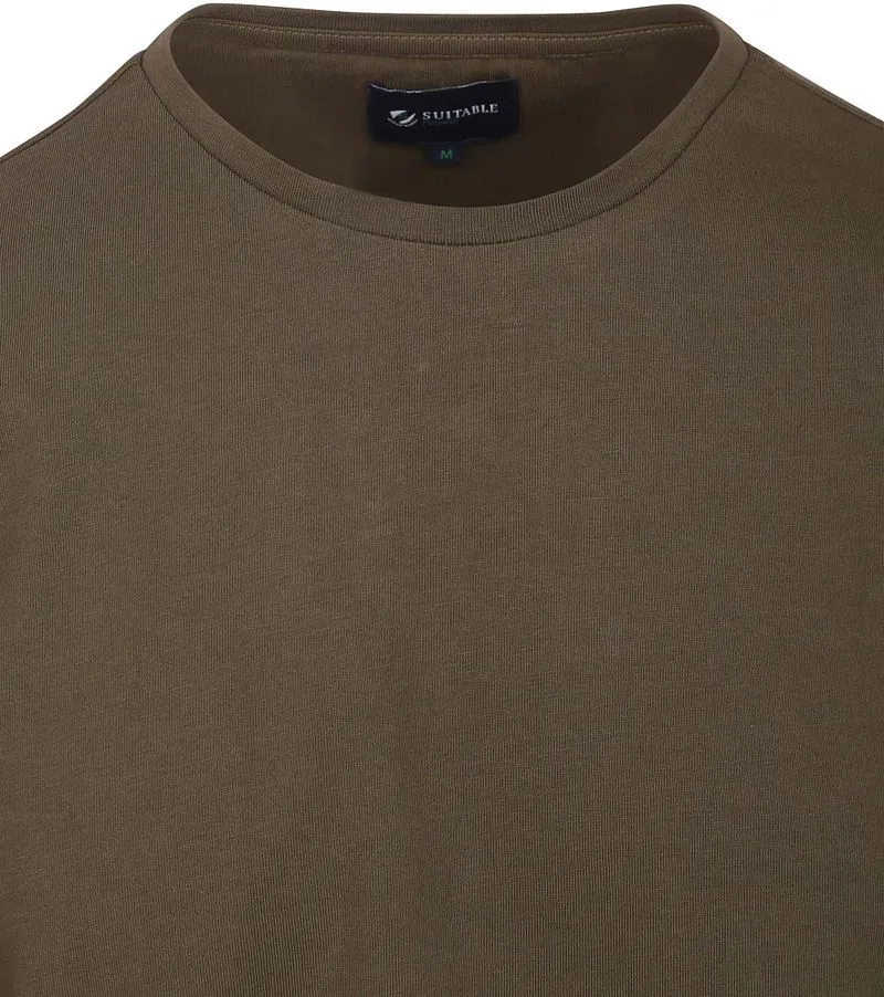 Suitable Suitable Respect T-shirt Jim Olive - Größe L, Grün, – Produktbild 2 von 3