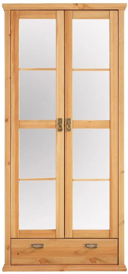 OTTO home Kleiderschrank Madrid (3 Breiten: 90/164/245 cm H/T ca.190/59 cm) aus massiver Kiefer, in 3 Breiten mit Spiegeltüren, Beige, – Produktbild 5 von 8