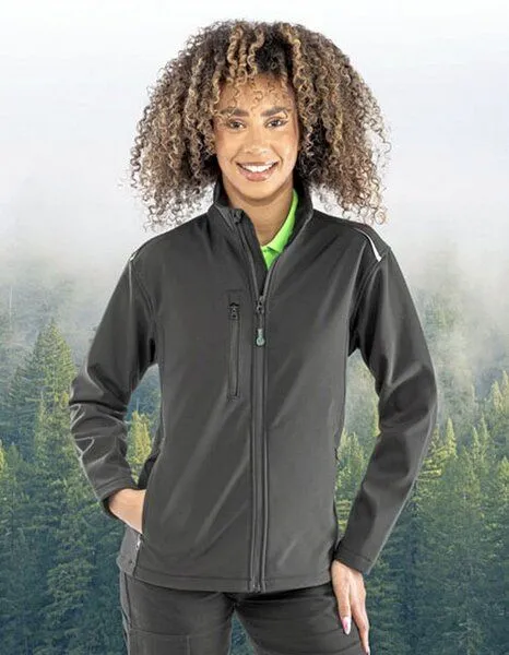 Result Genuine Recycled Result Genuine Recycled Damen Women Softshell - Jacke mit Brusttasche bis Gr.2XL, Schwarz, – Produktbild 1 von 3