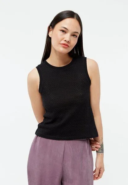 Givn Berlin Givn Berlin Stricktop GBSHIRLEY cropped aus Bio-Baumwolle im Jacquard Muster, Black (jacquard), – Produktbild 1 von 4