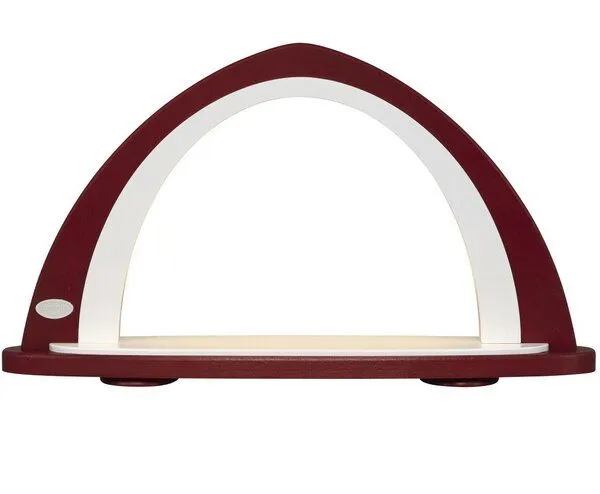 Weigla® Holzkunst Weigla® Holzkunst Moderner Schwibbogen zum Selberbestücken NEU mit LED Beleuchtung, Bordeaux-weiss, – Produktbild 1 von 1