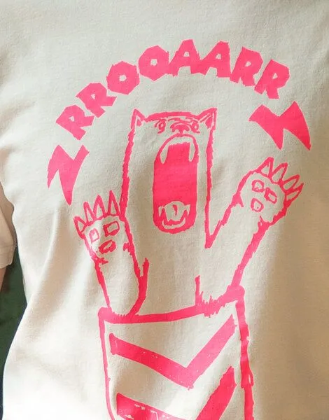 päfjes päfjes Bärta Brüllbärin - Fair Wear Männer Bio T-Shirt - Natur, Pink, – Produktbild 4 von 4