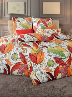 wäschepur Bettwäsche weiß-orange-bedruckt – Produktbild 1 von 1