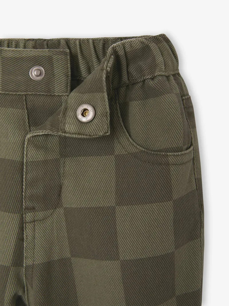 Vertbaudet Baby Chinohose mit Karomuster, Khaki, – Produktbild 2 von 3