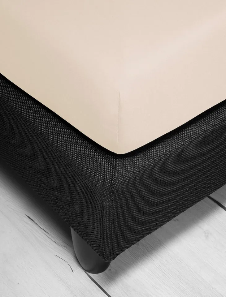 irisette irisette Spannbettlaken Jupiter 8, Mako-Jersey, Gummizug: rundum, (1 Stück), aus Baumwolle, für Matratzen bis 25 cm Höhe, Bettlaken, Spannbetttuch, Beige, – Produktbild 7 von 8