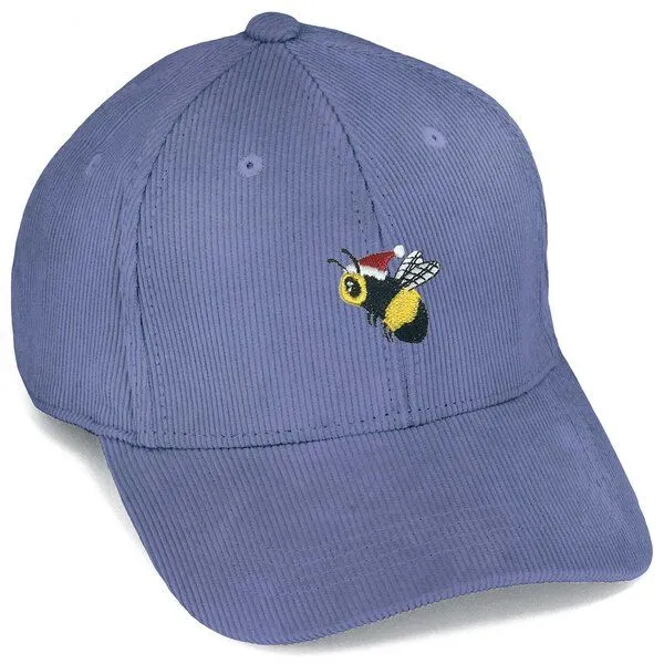 LIGARTI Bestickte Cord Cap – Esmeralda die Weihnachtsbiene – LIGARTI Tiermanufaktur, Taubenblau, – Produktbild 1 von 4