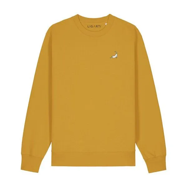 LIGARTI Bestickter Pullover – Eloise die Katze – LIGARTI Tiermanufaktur, Senfgelb, – Produktbild 1 von 2