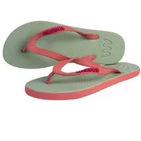 Waves WAVES Flip Flops - Zehentrenner 100 % Naturkautschuk, Hellgrün/rosa, – Produktbild 1 von 1