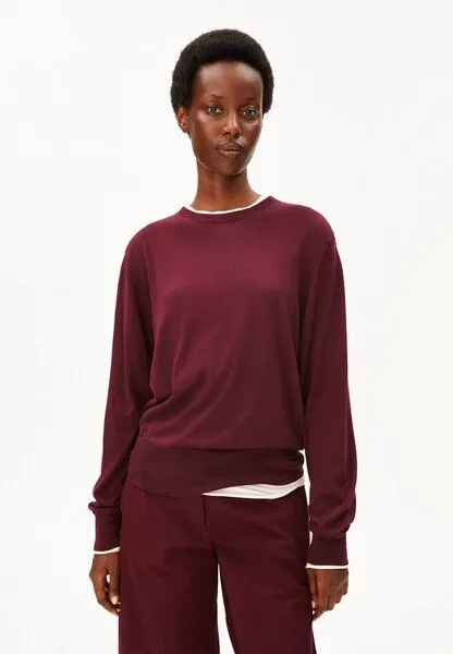 ARMEDANGELS ARMEDANGELS FINE KNIT Damen Pullover aus TENCEL Modal Mix, Velvet red, – Produktbild 1 von 4