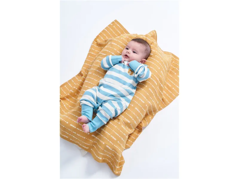 Sense Organics Sense Organics Baby und Kinder Schlafanzug mit Umschlagbündchen aqua Gr. 80 (9-12 Monate), Blau, – Produktbild 2 von 2