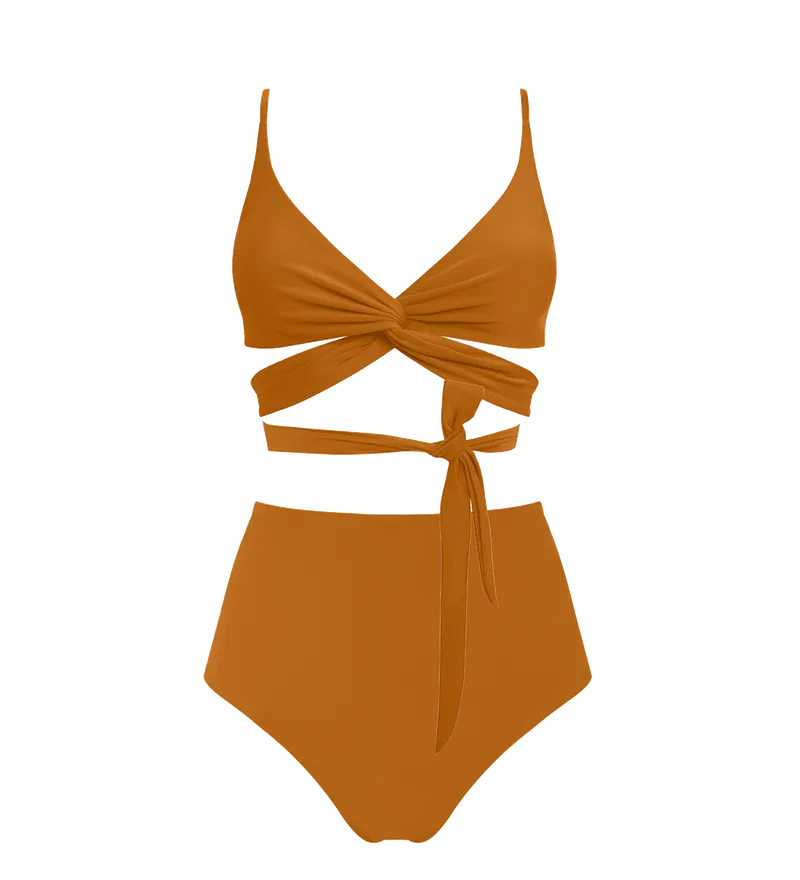 Anekdot Anekdot Damen vegan Bikini-Set Lin + Core High, Dunkelgelb, – Produktbild 1 von 2