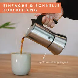 GROENENBERG GROENENBERG Edelstahl Espressokocher 4 Tassen (200 ml) | Induktion geeignet – Produktbild 1 von 1