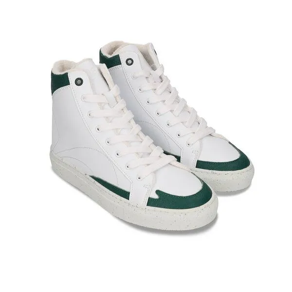 Nae Vegan Shoes Nae Vegan Shoes London High Top Sneaker aus AppleSkin und Piñatex, Grün, – Produktbild 2 von 4