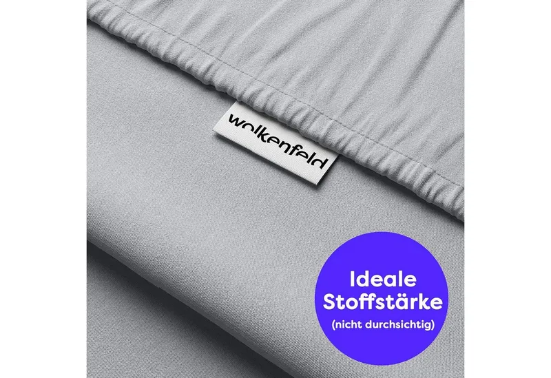 Wolkenfeld Spannbettlaken Boxspringbett Bettlaken - Spannbetttuch für Matratzen bis 40cm, Jersey, Gummizug: rundum, (1 Stück), Elastisch & Rutschfest: 90x200, 140x200, 160x200, 180x200 & Übergrößen, Grau, – Produktbild 7 von 7