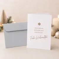 Bow & Hummingbird Bow & Hummingbird Hochwertige Weihnachtskarte mit Spruch „Winterruhe. Kerzenschein. Herzenszeit.“ Grußkarte Weihnachten in Kupfer – Produktbild 1 von 1