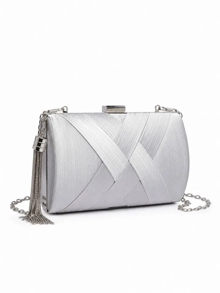 Collezione Alessandro Collezione Alessandro Clutch Sydney, edles Design, Silberfarben, – Produktbild 1 von 4
