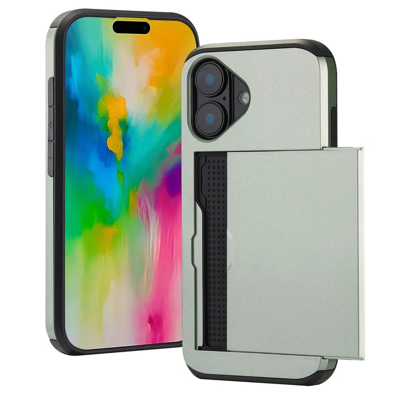 imoshion imoshion Backcover mit Kartenfach für das Apple iPhone 16, Grün, – Produktbild 1 von 1