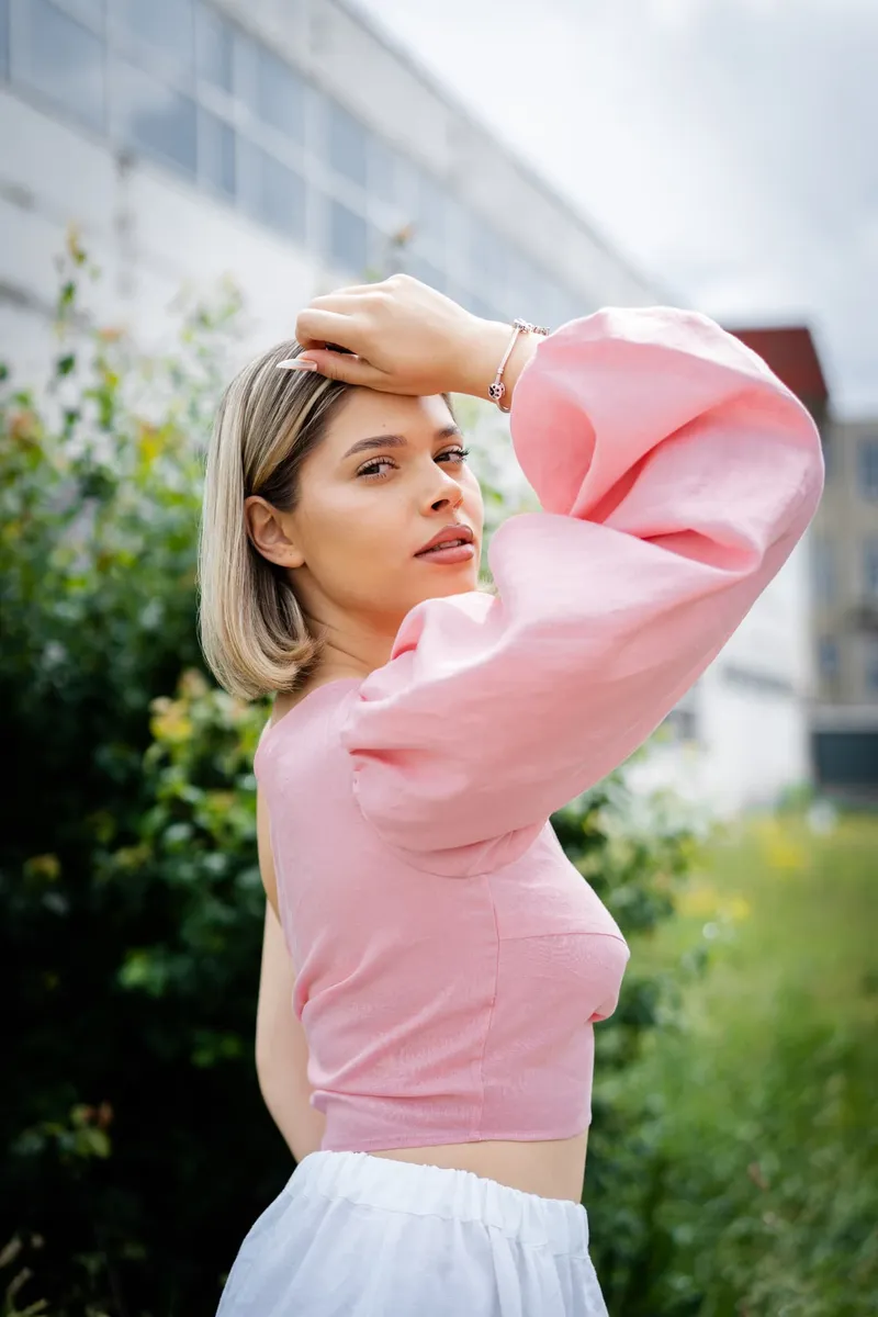 De IONESCU De IONESCU Damen vegan Crop Top Daia, Rosa, – Produktbild 2 von 2