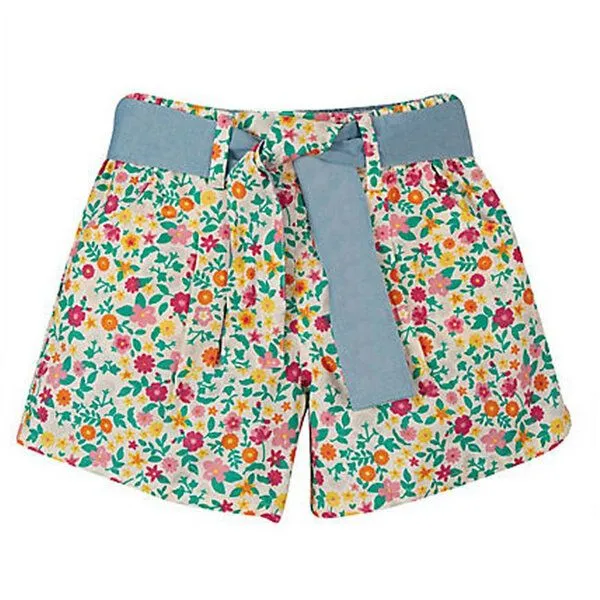 Frugi Frugi 2-in-1 WendeShorts Rhea denim/Blumen – Produktbild 4 von 4
