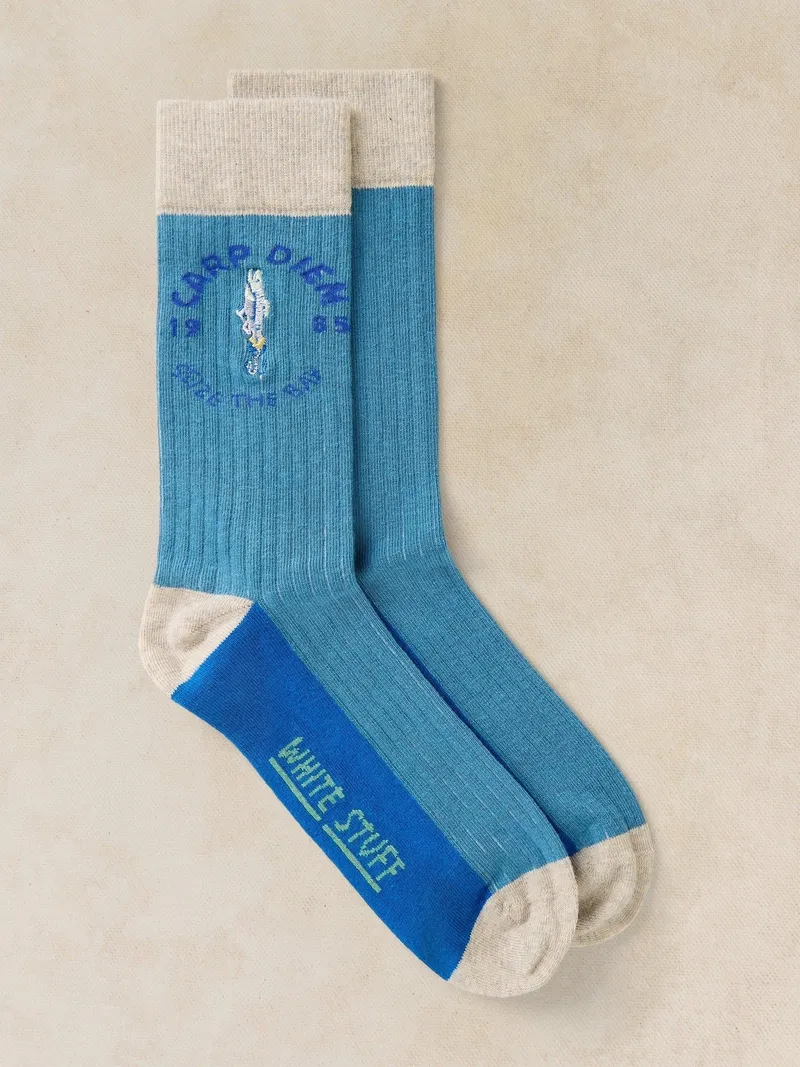 White Stuff Socken Carpe Diem - 44-46, Blaugrün multi, – Produktbild 1 von 2