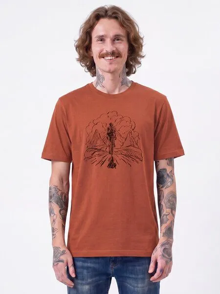 watapparel watapparel T-Shirt Unisex Berge und Mountainbike, Heritage brown, – Produktbild 2 von 2