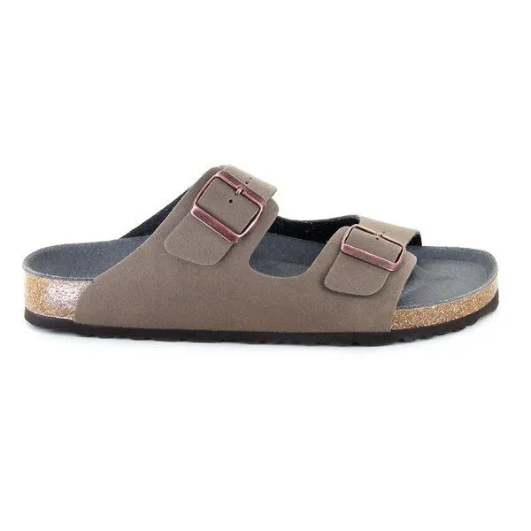 Vegetarian Shoes Vegetarian Shoes Vegane Sandale - Two Strap Sandal Fake Suede (Stone) – Produktbild 1 von 3