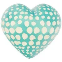 El Puente El Puente Deko-Herz aus Speckstein in Türkis mit Punkten | Fair Trade & Handmade aus Kenia – Produktbild 1 von 1