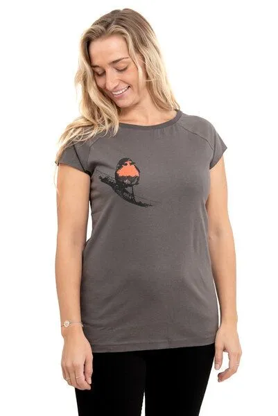 Hirschkind Hirschkind Fair-Trade-Frauenshirt mit Raglanärmeln "Rotkehlchen" - Made in Kenia - grau – Produktbild 1 von 1