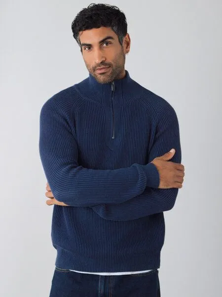 Honest Basics Honest Basics Herren Half-Zip-Strick aus 100% Bio-Baumwolle, Swell, – Produktbild 1 von 4