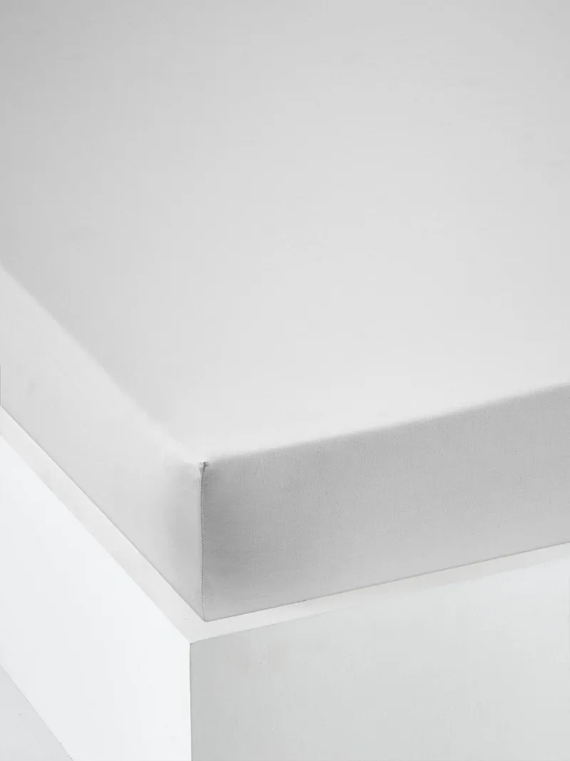 Vertbaudet Kinder Spannbettlaken uni, Grau, – Produktbild 1 von 4