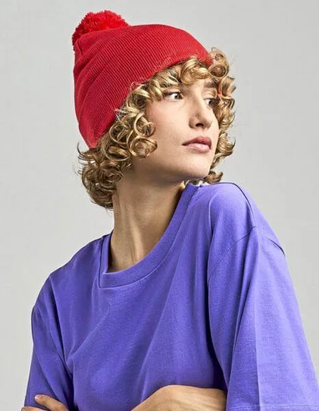 Atlantis Headwear Atlantis Headwear Atlantis Wind Beanie Mütze Bommelmütze 8 Farben, Dunkelgrau, – Produktbild 1 von 2