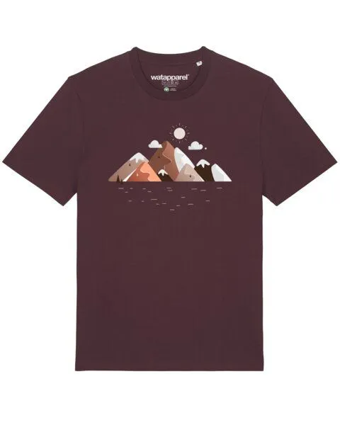 watapparel watapparel T-Shirt Unisex Mountains & Moon, Red brown, – Produktbild 1 von 3