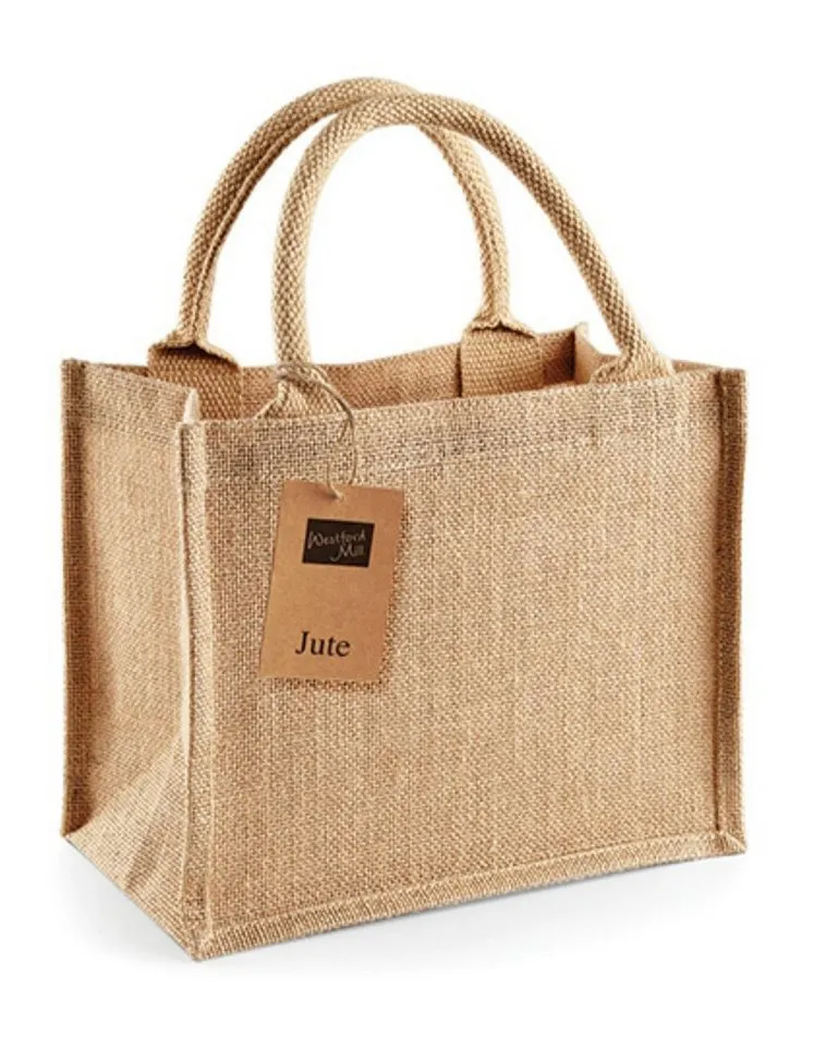 Westford Mill Westford Mill Tragetasche Umhängetasche Jute Mini Gift Bag 26 x 22 x 14 cm, Jute kompakt Geschenktasche Mini Natural, Braun, – Produktbild 2 von 2