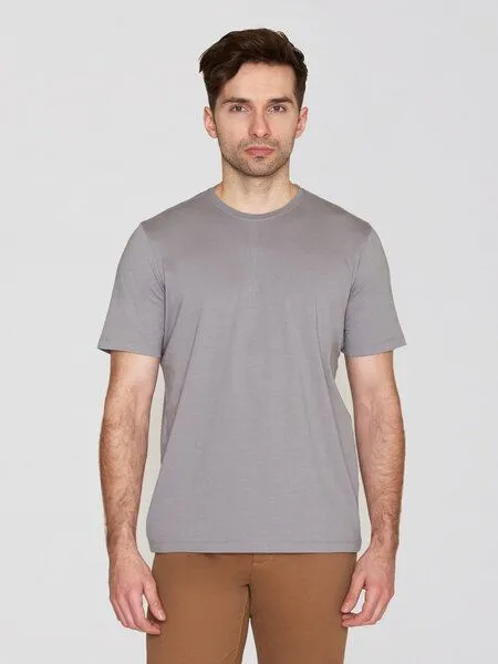 KnowledgeCotton Apparel KnowledgeCotton Apparel Basic T-Shirt O-Neck aus Bio-Baumwolle, Grau (sharkskin), – Produktbild 1 von 4