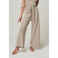 YOU LOOK PERFECT YOU LOOK PERFECT 100% Merino weite Strickhose mit Schleife "Bailey", Braun, – Produktbild 1 von 1