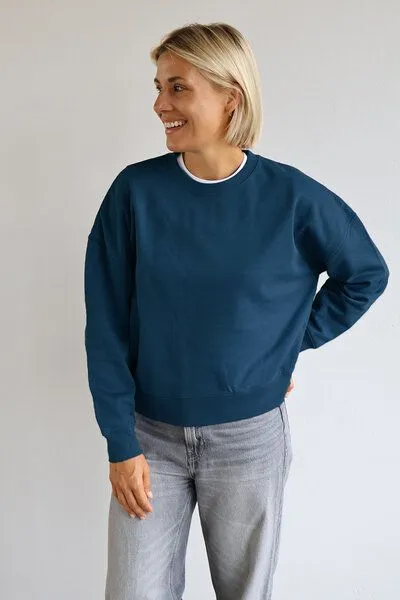 Kultgut Kultgut Goodness Sweater 100% Bio-Baumwolle - Ein schöner Allrounder im Boxistyle, Petrol, – Produktbild 1 von 4