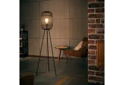 Lightbox Stehlampe, ohne Leuchtmittel, stilvolle Dreibein-Lampe - Stehleuchte im Nature-Style mit Fußschalter – Produktbild 1 von 1