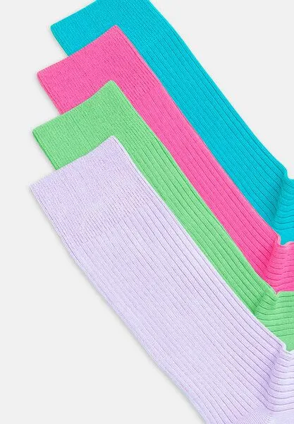 DillySocks DillySocks Socken „Premium Ribbed Collection“, Shiny turquoise - splash pink - pale green - lavender lilac, – Produktbild 2 von 4