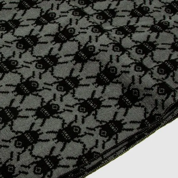 LANARTO slow fashion LANARTO slow fashion Schal Muster 'Käfer' zweifarbig gestrickt aus Merinowolle, Schwarz, – Produktbild 2 von 2