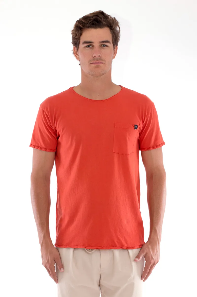 RAVENS VIEW IBIZA RAVENS VIEW IBIZA Herren vegan T-Shirt Rundhalsausschnitt Wild Pocket Terracotta Orange, Dunkelorange, – Produktbild 3 von 3