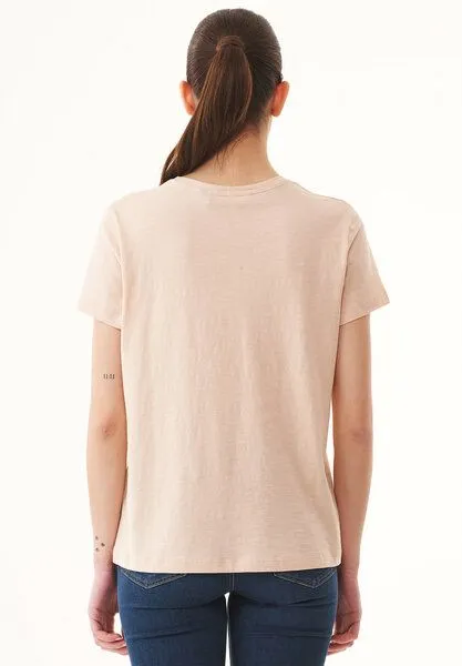 ORGANICATION ORGANICATION Damen Basic T-Shirt aus Bio-Baumwolle mit V-Ausschnitt, Abby stone, – Produktbild 4 von 4